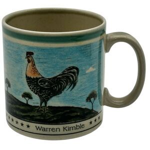 OTAGIRI Japan American Folk Art Farmhouse Rooster Mug Chicken Cottagecore Coffee